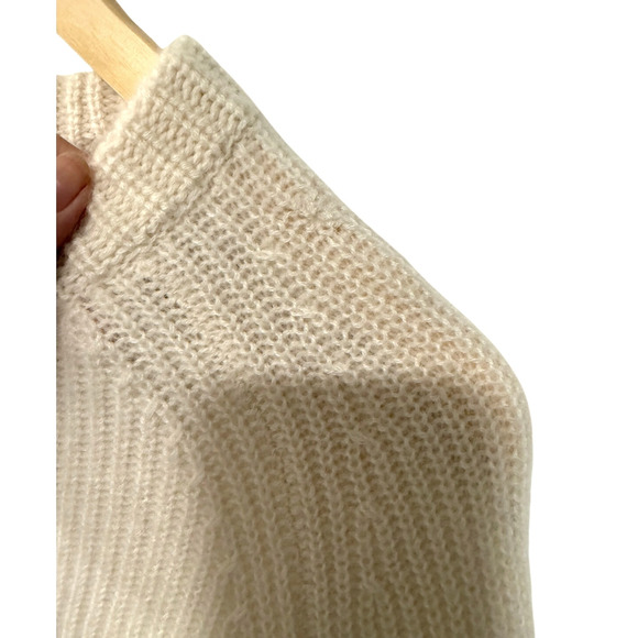 NEW Jenni Kayne S Iconic 100% CASHMERE Fisherman Sweater $425 Ivory Neutral FLAW - Picture 11 of 11